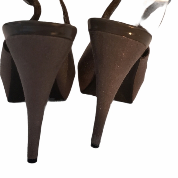 JLo Peep Toe Platform Slingback Sparkling Heels - Picture 10 of 15